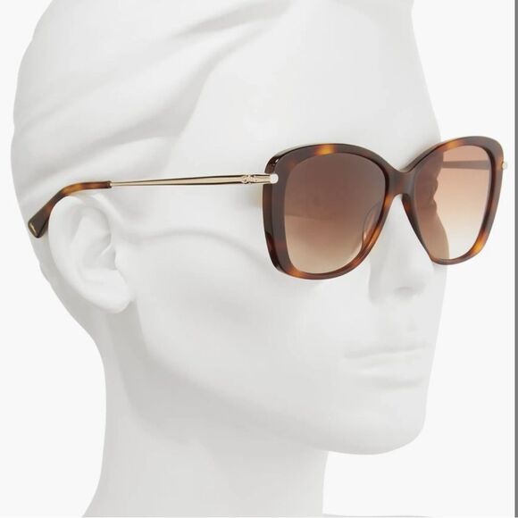 Longchamp 56mm Gradient Lens Butterfly Blonde Havana Sunglasses LO616S(MSRP$175) - Picture 1 of 9
